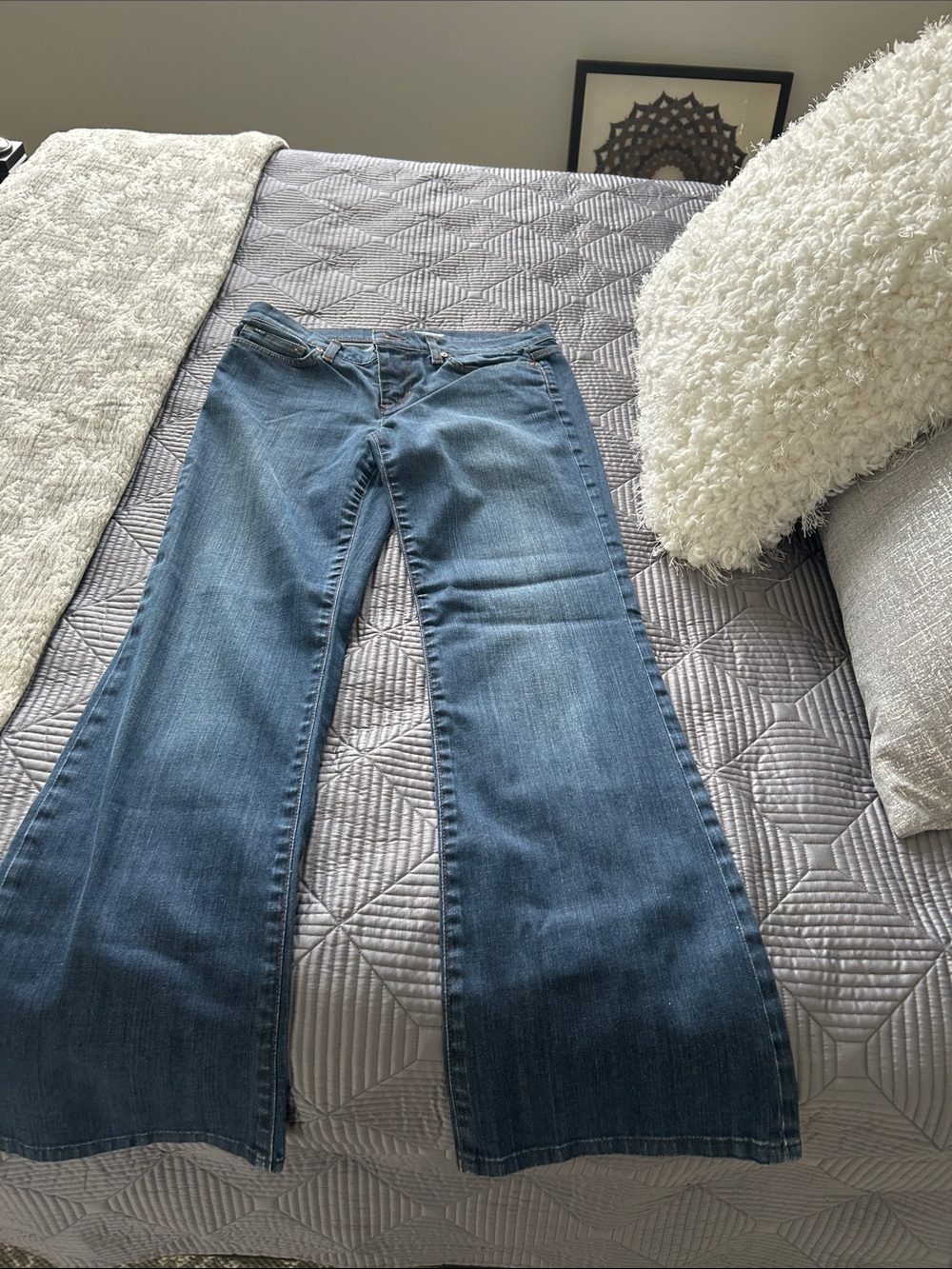 Joe's Jeans Medium Blue Wide-Leg Flare Jeans 31” inseam